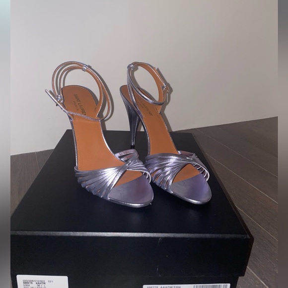 SAINT LAURENT: TINA HIGH HEEL SANDALS - Picture 8 of 10